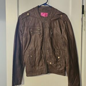 Brown Faux Leather Jacket